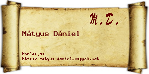 Mátyus Dániel névjegykártya